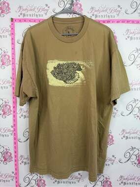 HINANO T-shirt Men's Short-Sleeve Brown Graphic Fish Tee
